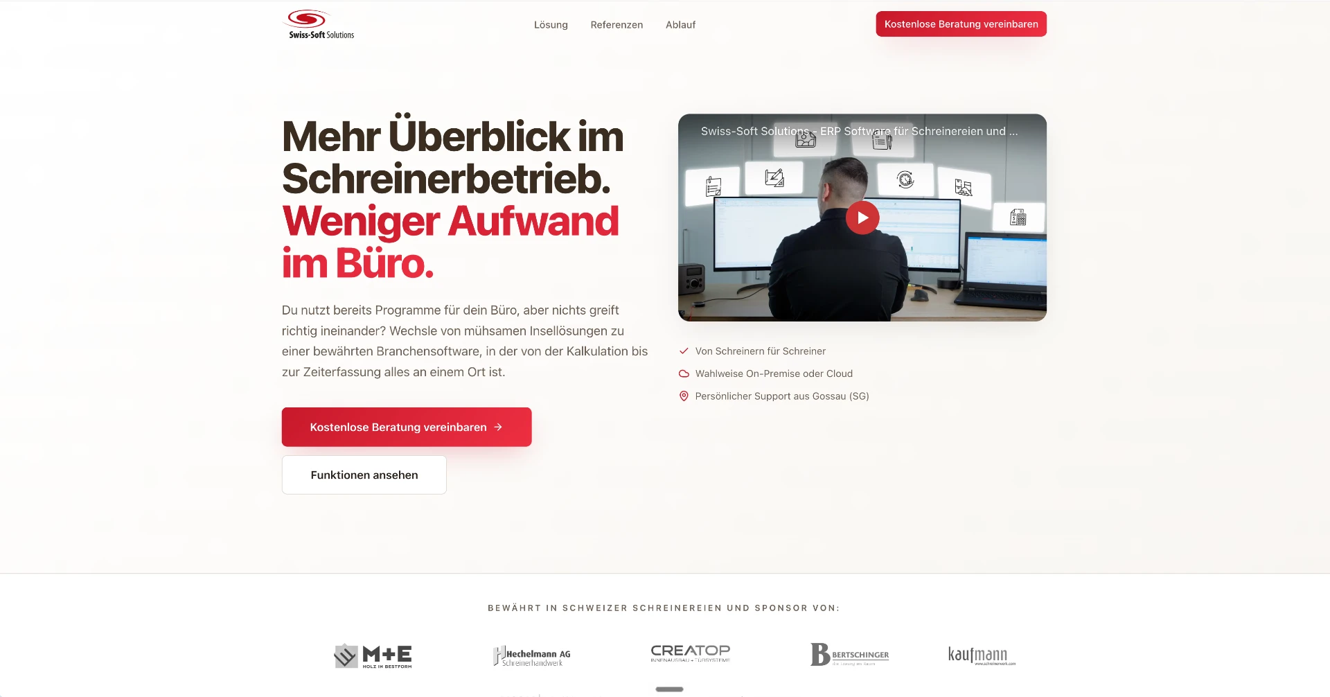 Swiss-Soft Solutions Landingpage