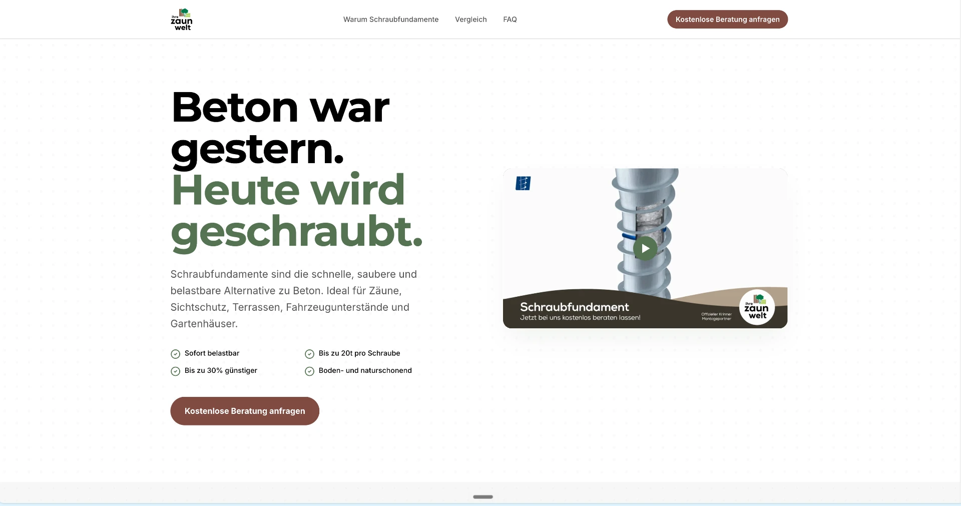 Ihre Zaunwelt Landingpage