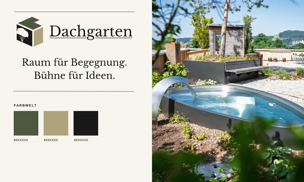 Grafikdesign-Referenz Dachgarten